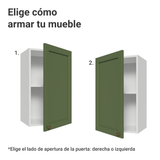 Gabinete Superior 40 cm 1 Puerta Blanco/Verde Vik Madesa
