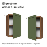 Gabinete Superior 40 cm 1 Puerta Marrón/Verde Vik Madesa