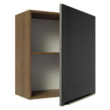 Gabinete Superior 60 cm 1 Puerta Lux Marrón/Negro