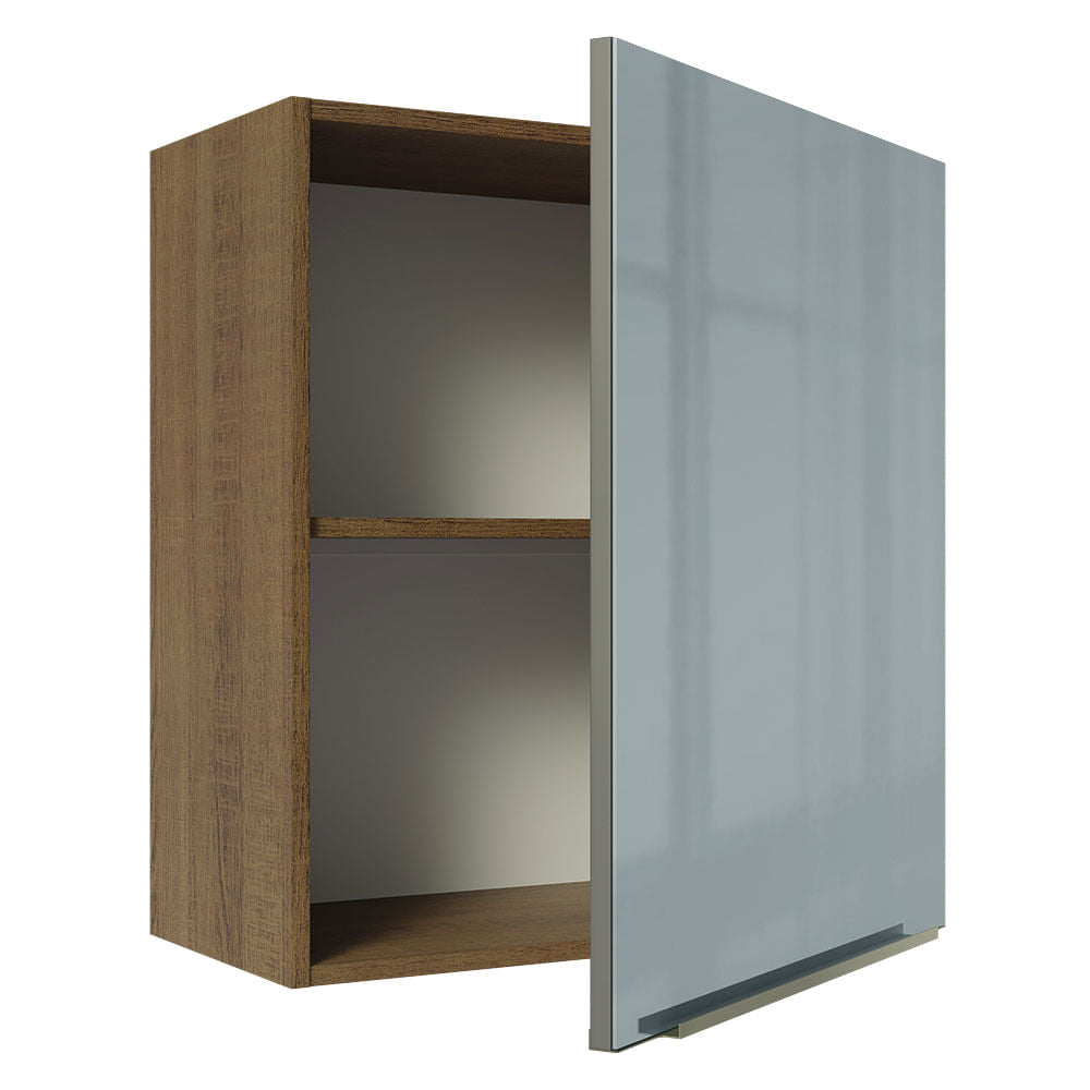 Gabinete Superior 60 cm 1 Puerta Lux Marrón/Gris