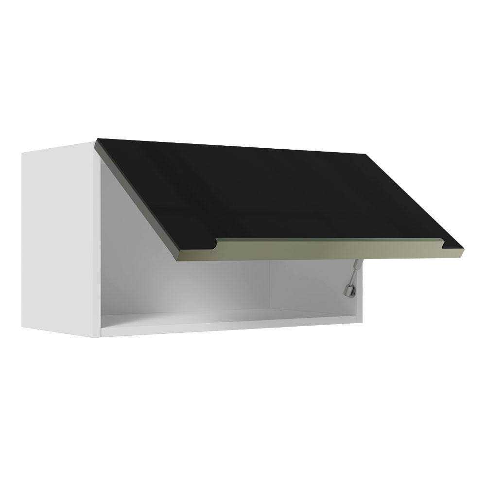 Gabinete Superior 60 cm 1 Puerta Abatible Blanco/Negro Lux Madesa