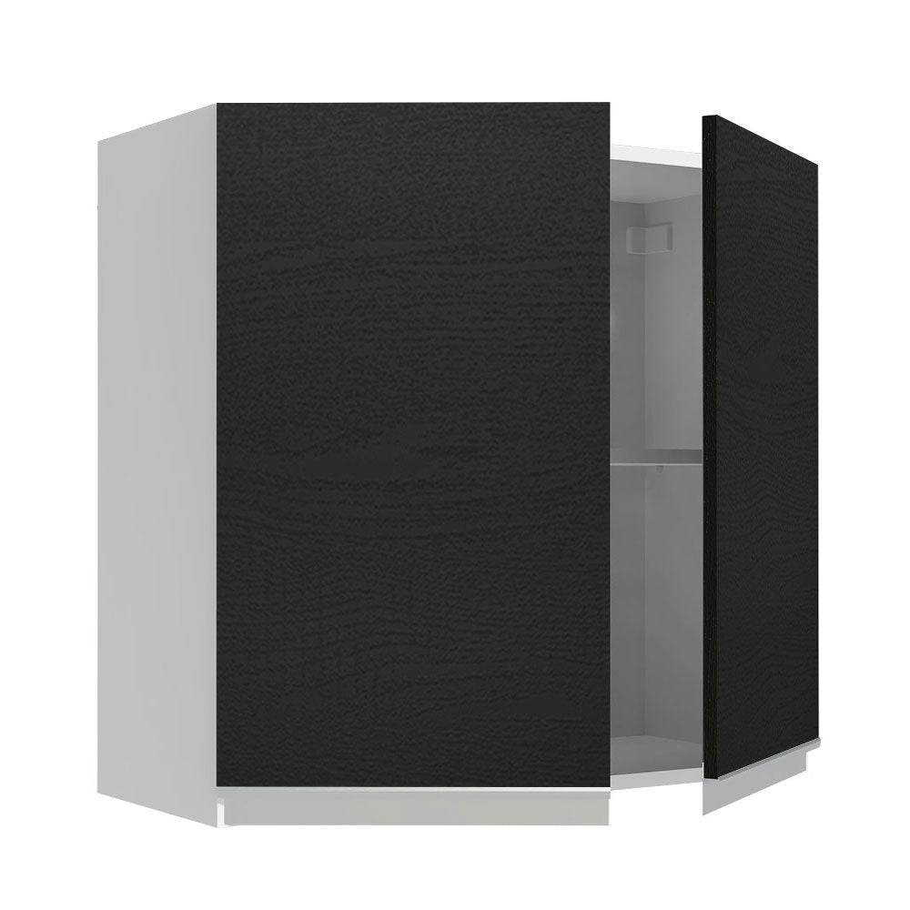 Gabinete Superior 70 cm 2 Puertas Blanco/Negro Glamy Madesa