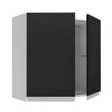 Gabinete Superior 70 cm 2 Puertas Blanco/Negro Glamy