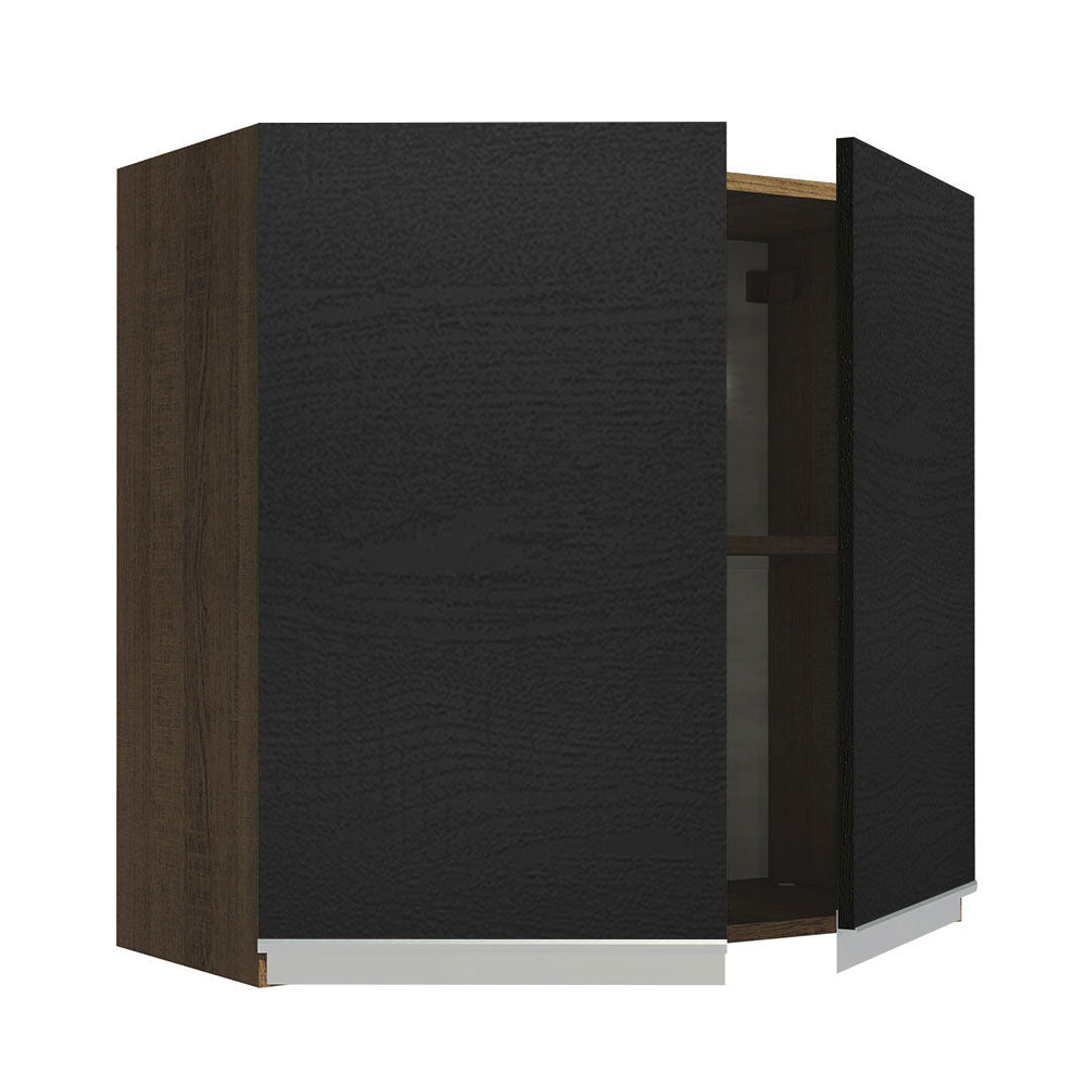 Gabinete Superior 70 cm 2 Puertas Marrón/Negro Glamy Madesa