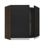Gabinete Superior 70 cm 2 Puertas Marrón/Negro Glamy Madesa