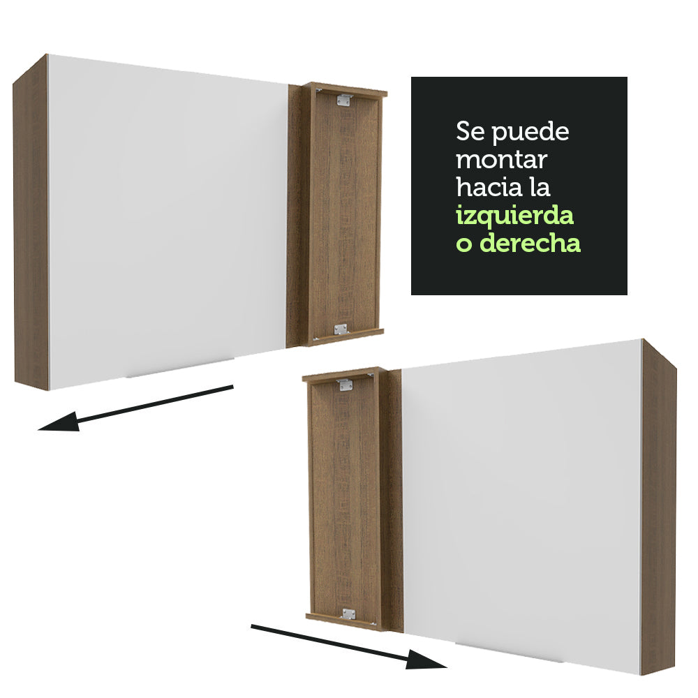 Gabinete Superior Esquinero 94 cm 1 Puerta Marrón/Blanco Stella Madesa