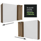 Gabinete Superior Esquinero 94 cm 1 Puerta Marrón/Blanco Stella Madesa