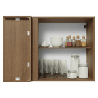 Gabinete Superior Esquinero 94 cm 1 Puerta Marrón/Gris Vik Madesa