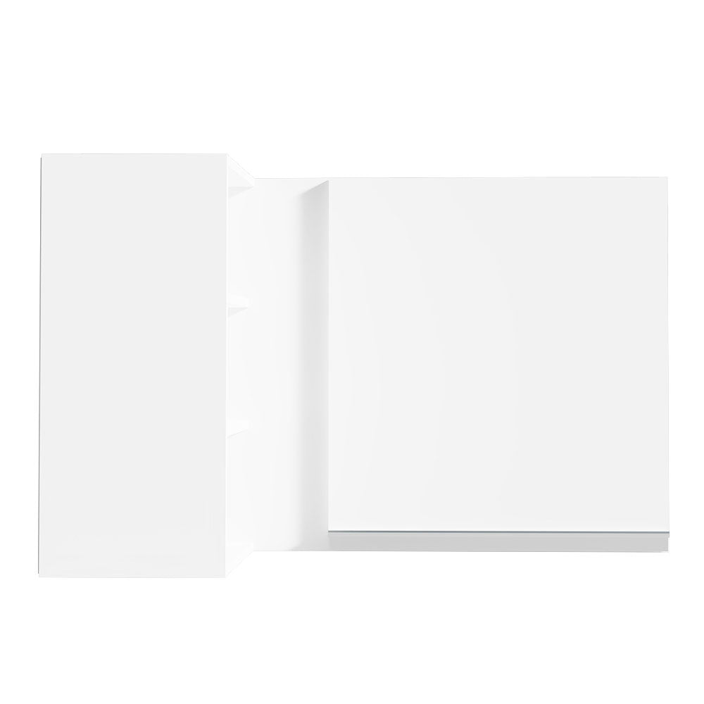 Gabinete Superior Esquinero 166 cm 1 Puerta 3 Nichos Blanco Glamy Madesa