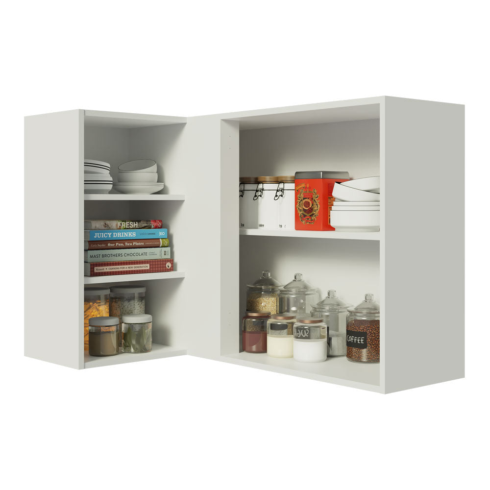 Gabinete Superior Esquinero 166 cm 1 Puerta 3 Nichos Blanco Stella Madesa