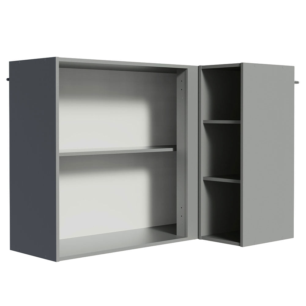 Gabinete Superior Esquinero 145 cm 1 Puerta 3 Nichos Gris Nice Madesa