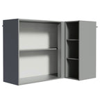 Gabinete Superior Esquinero 145 cm 1 Puerta 3 Nichos Gris Nice Madesa