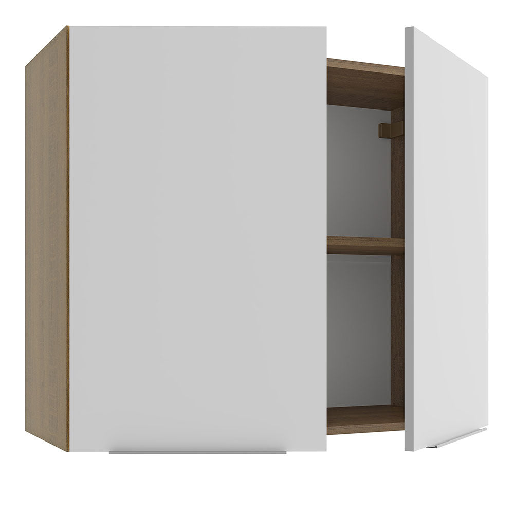 Gabinete Superior 80 cm 2 Puertas Marrón/Blanco Stella Madesa