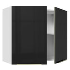Gabinete Superior 80 cm 2 Puertas Blanco/Negro Lux Madesa