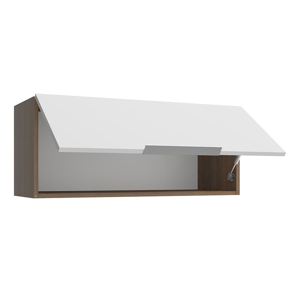 Gabinete Superior 80 cm 1 Puerta Abatible Marrón/Blanco Stella Madesa