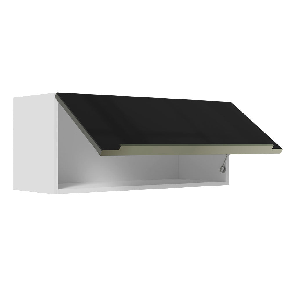 Gabinete Superior 80 cm 1 Puerta Abatible Blanco/Negro Lux Madesa