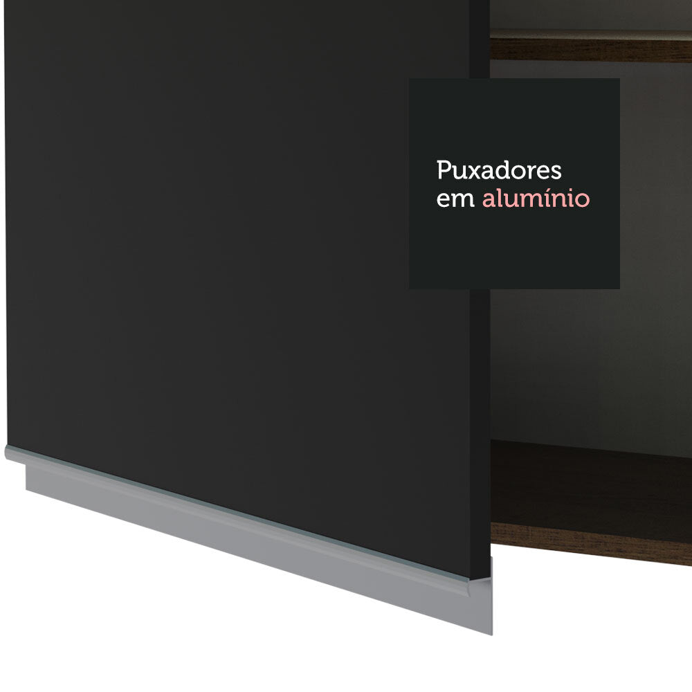 Gabinete Superior 80 cm 1 Puerta Abatible Marrón/Negro Glamy Madesa