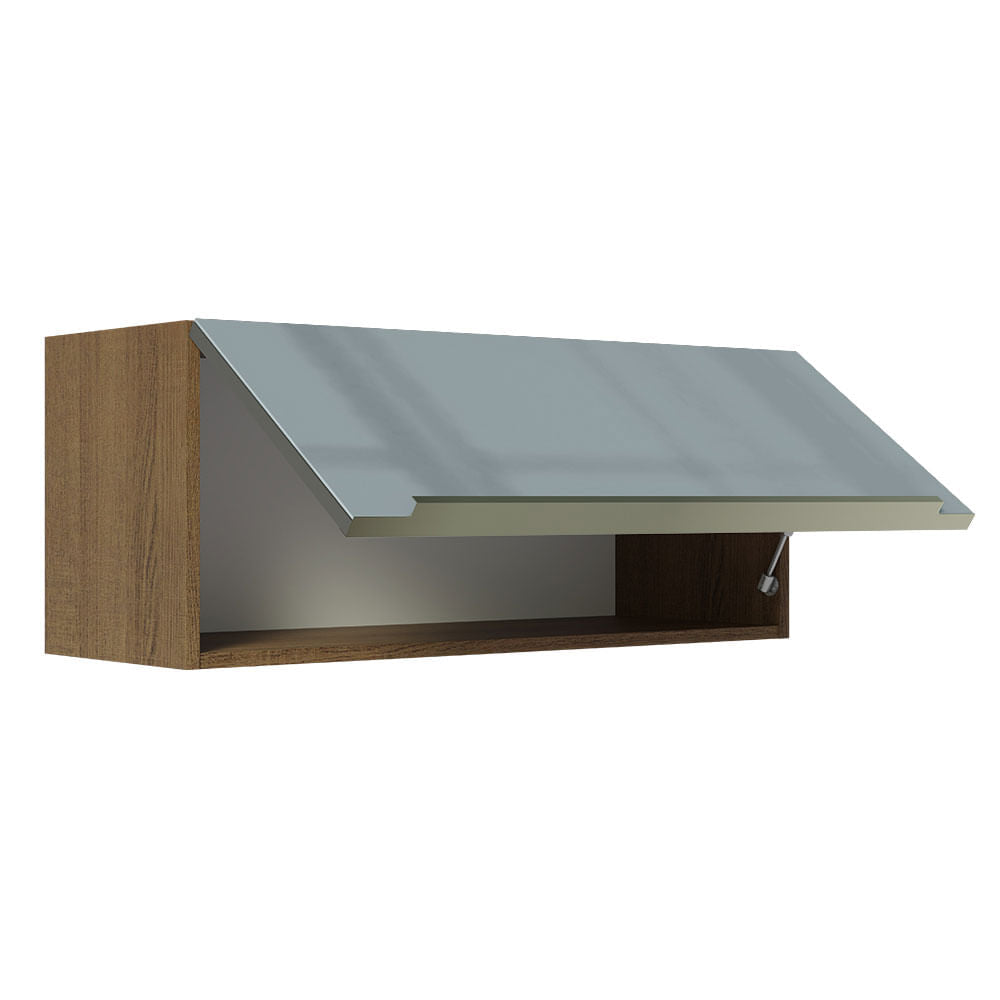 Gabinete Superior 80 cm 1 Puerta Abatible Marrón/Gris Lux Madesa