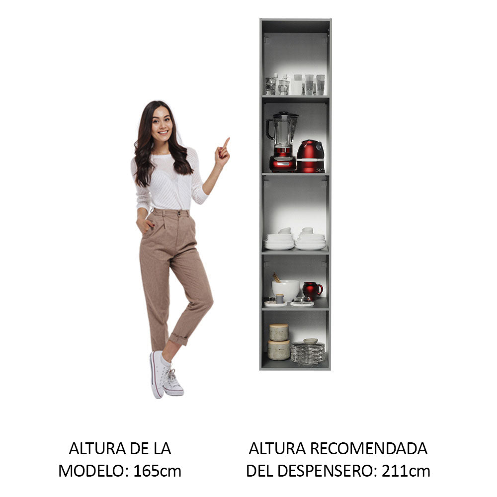 Despensero 40 cm 2 Puertas Sin Patas Nice Gris