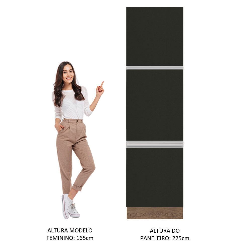 Despensero 60 cm 3 Puertas Marrón/Negro Glamy Madesa
