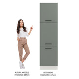 Mueble Despensa 60 cm 3 Puertas Agata Blanco/Gris