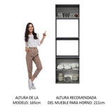 Mueble para Horno 60 cm 2 Puertas 2 Nichos Sin Patas Nice Gris