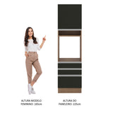 Mueble de Cocina para Horno Glamy 60 cm 1 Puerta y 3 Cajones Marrón/Negro