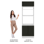 Mueble para Horno 70 cm 3 Puertas Blanco/Negro Glamy Madesa