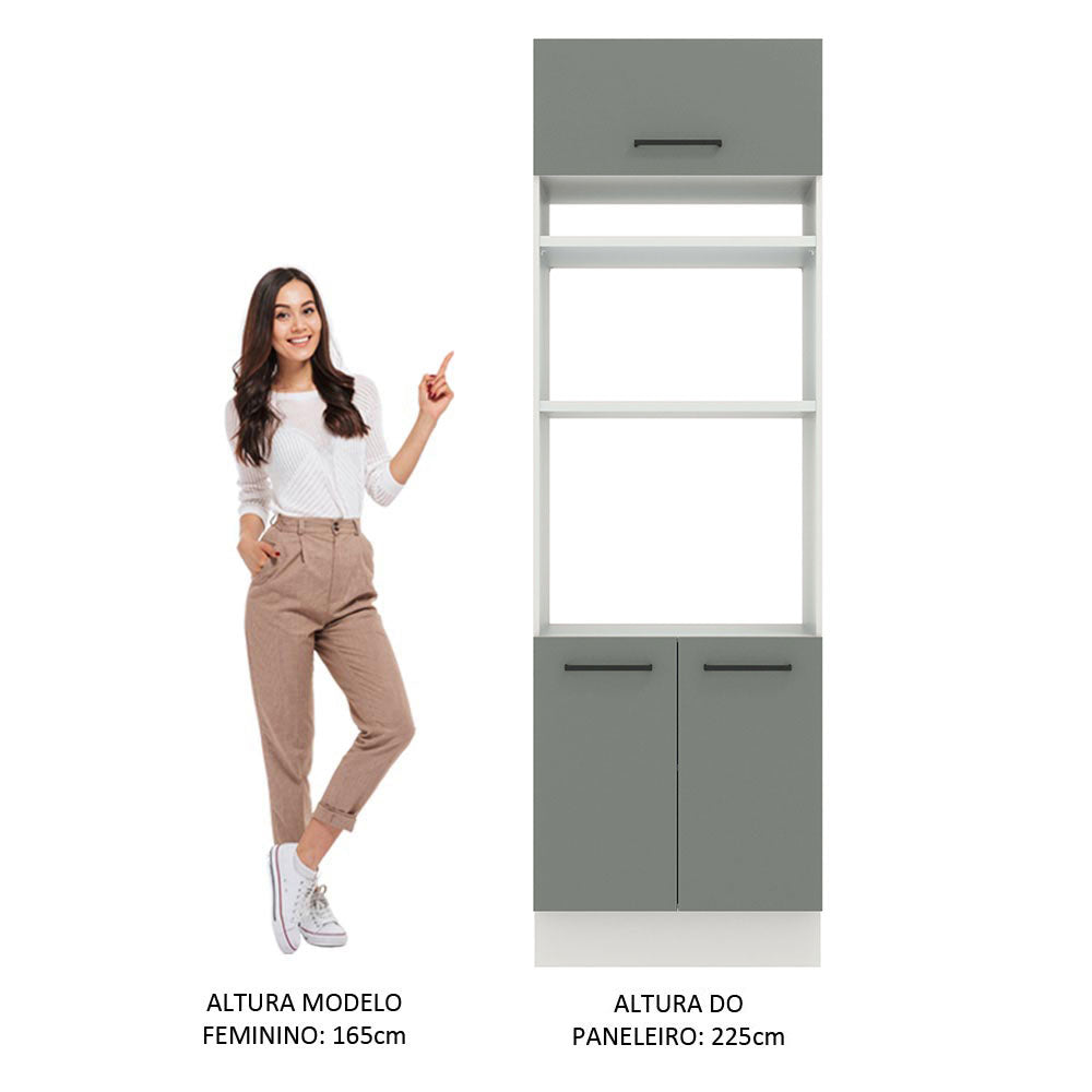 Mueble para Horno 70 cm 3 Puertas Blanco/Gris Agata Madesa
