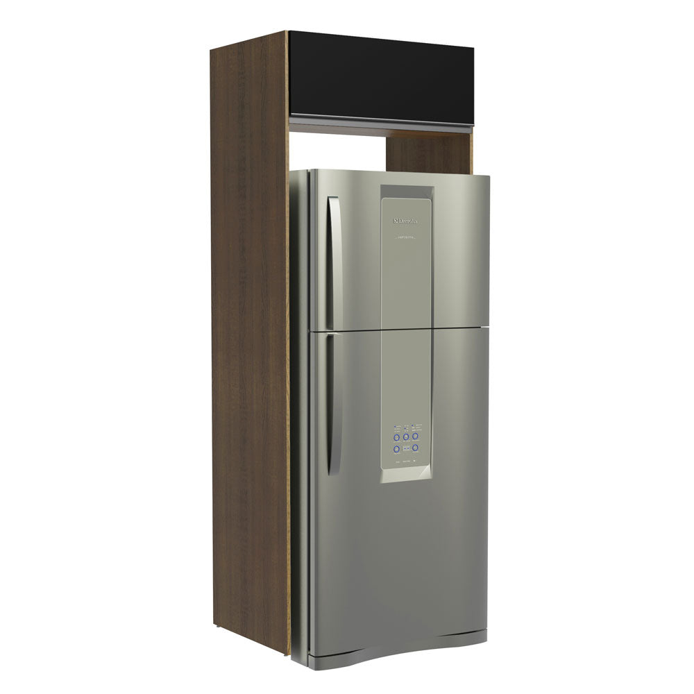 Mueble para Refrigerador 1 Puerta Marrón/Negro Glamy Madesa