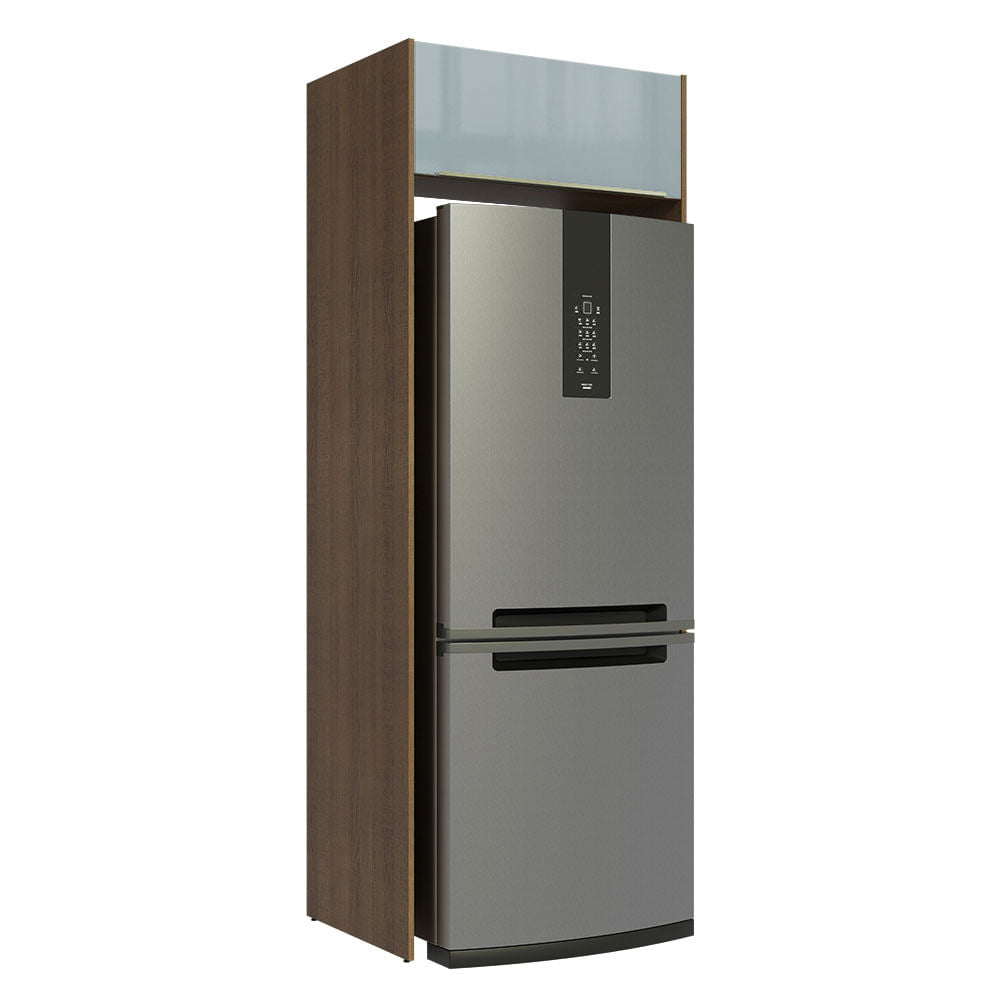 Mueble de Cocina para Refrigerador 1 Puerta Abatible Lux Marrón/Gris