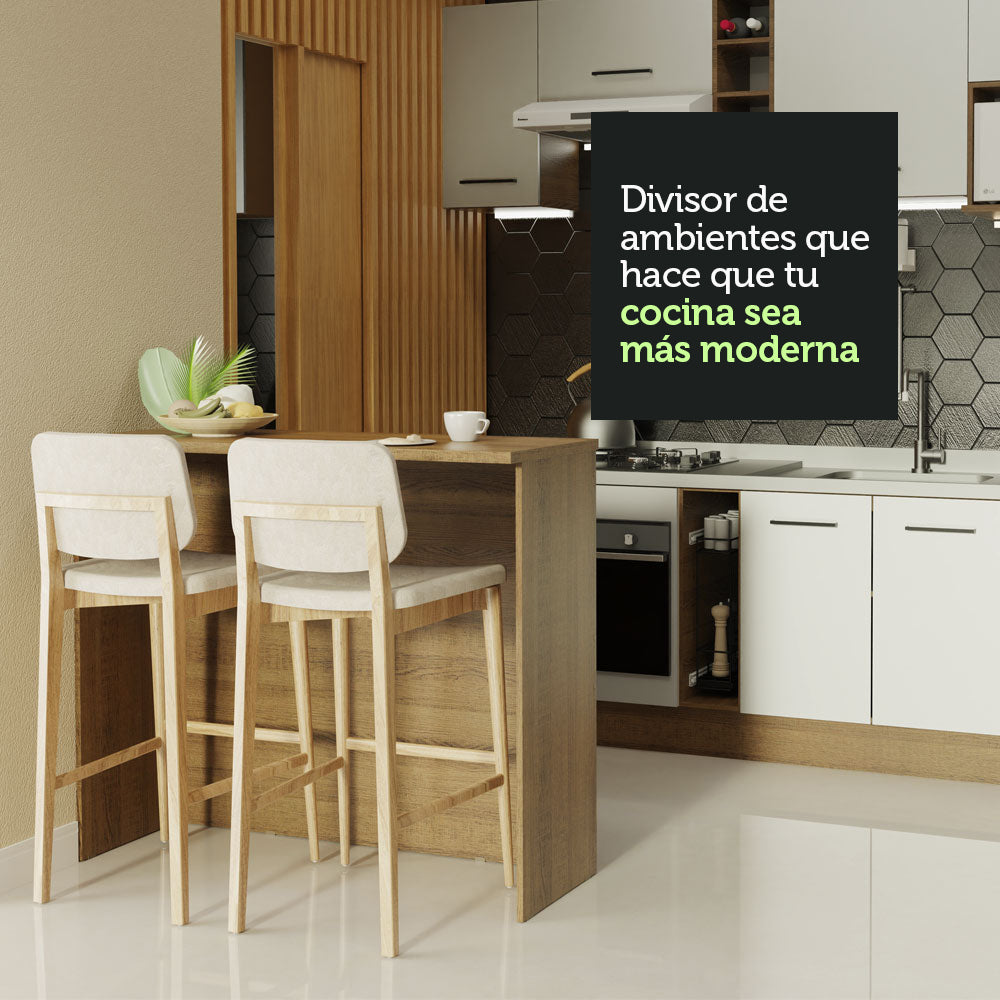 Isla de Cocina con Encimera 120 cm Marrón Madesa