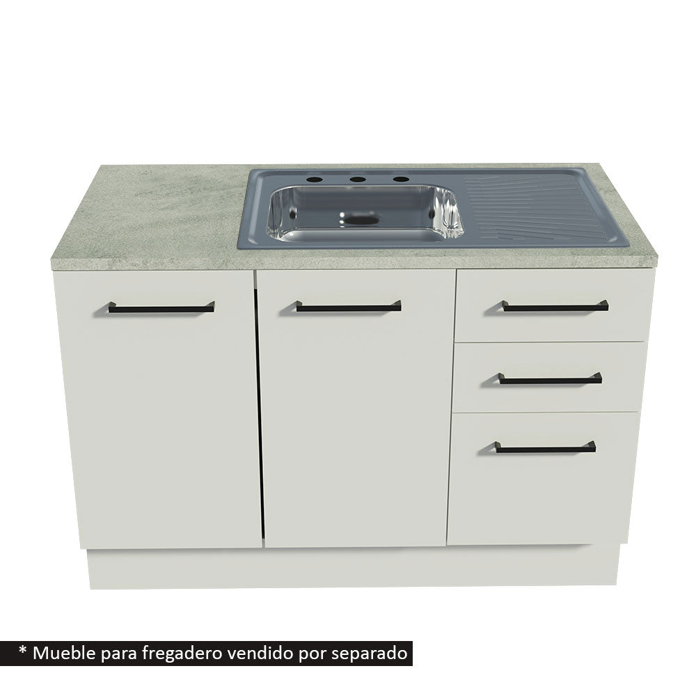 Kit Encimera para Gabinete Bajo y Fregadero 120 cm Gris Madesa