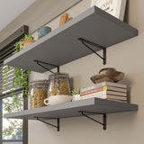 Kit 2 Repisas de Cocina 60 cm con Soporte Metálico Gris