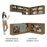 Cocina Integral Esquinera 389cm Marrón/Gris Agata 01