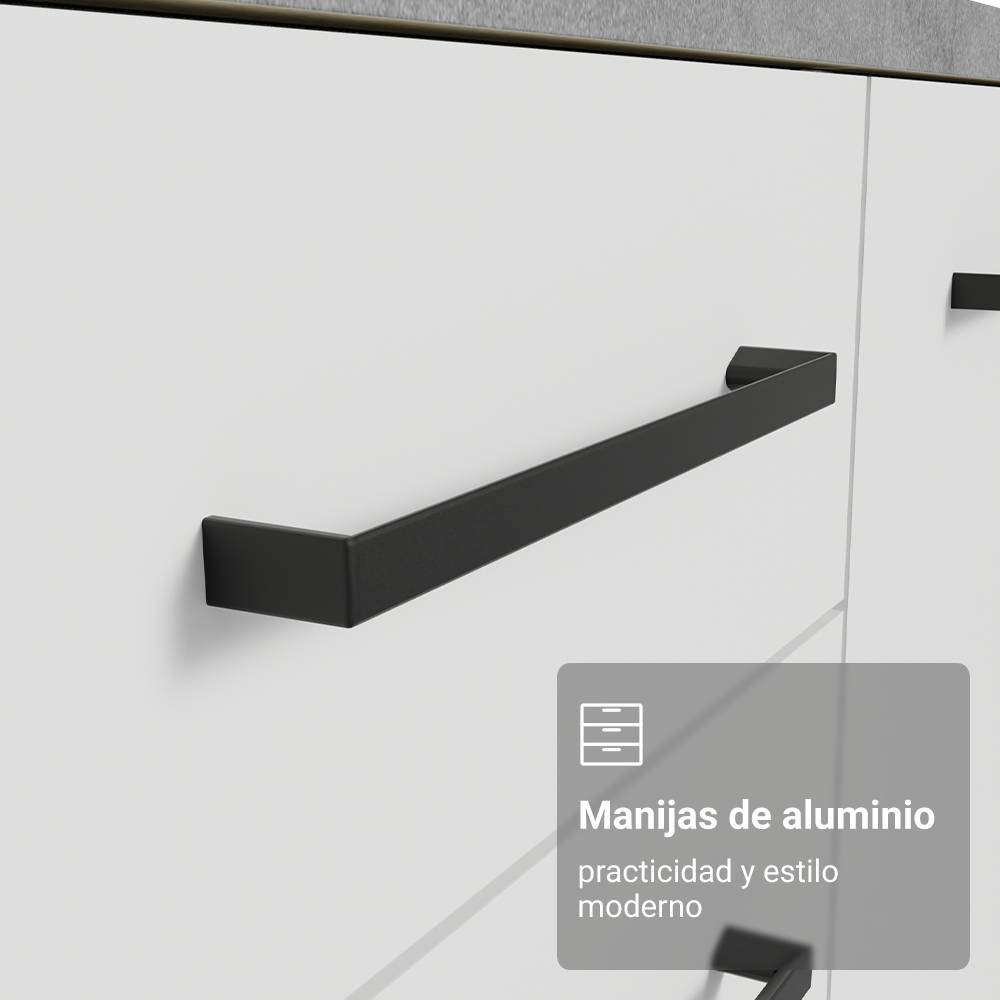 Cocina Integral Esquinera 399cm Blanco Agata 02