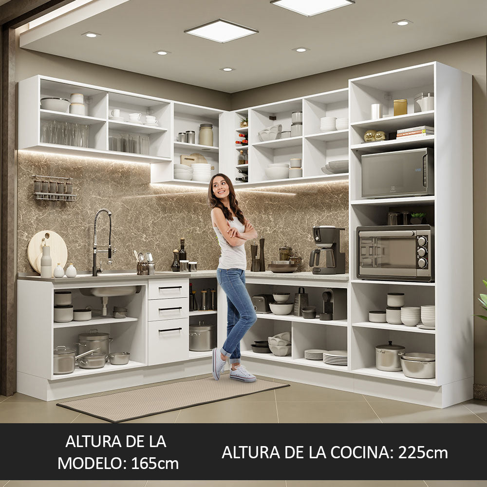 Cocina Integral Esquinera 459 Blanco Agata 01