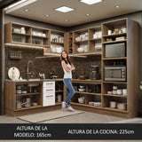 Cocina Integral Esquinera 459cm Marrón/Blanco Agata 01