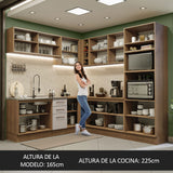 Cocina Integral Esquinera 459cm Marrón/Crema Agata 01