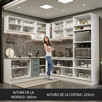 Cocina Integral Esquinera 459cm Blanco/Gris Agata 01