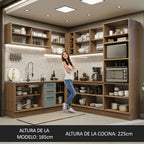 Cocina Integral Esquinera 459cm Marrón/Gris Agata 01
