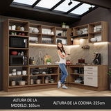 Cocina Integral Esquinera 479cm Marrón/Crema Agata 01