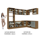 Cocina Integral Esquinera 479cm Marrón/Gris Agata 01