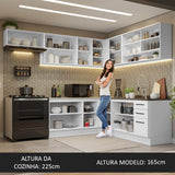 Cocina Integral Esquinera 486 x 60 cm Agata Blanco 01