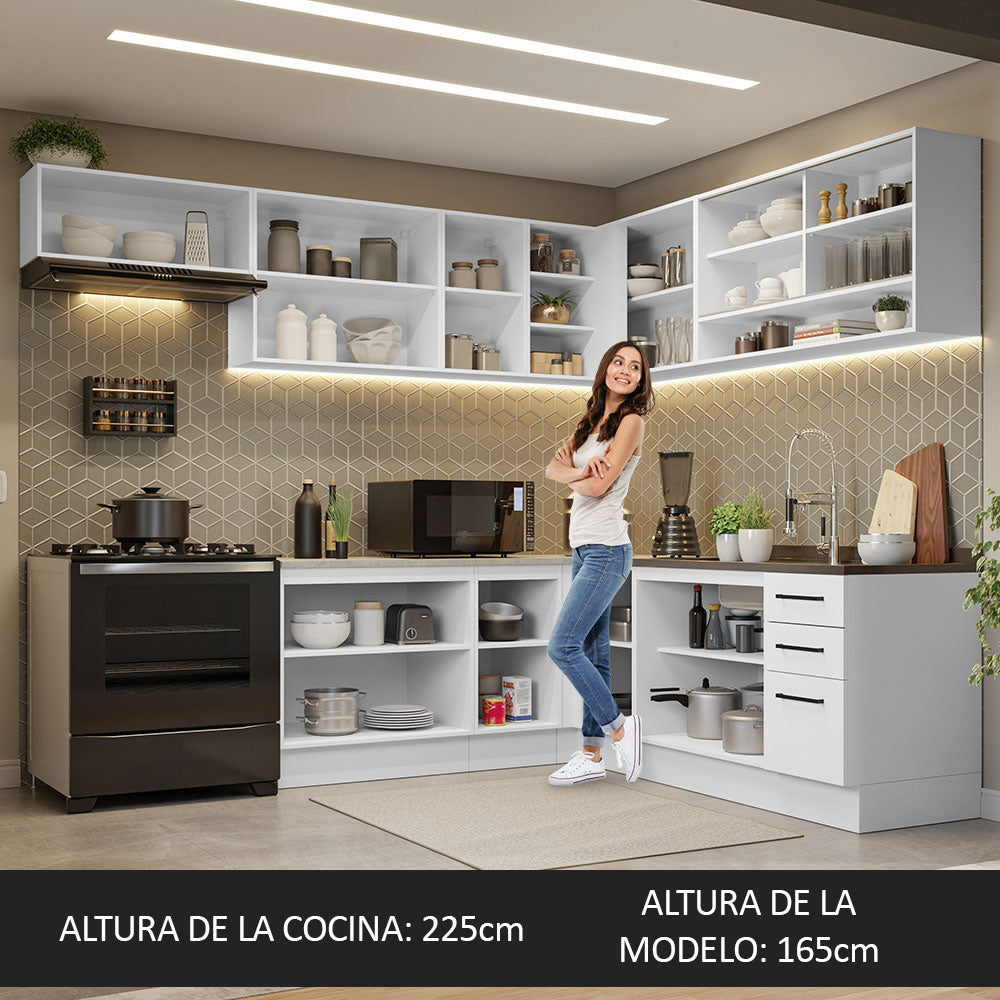 Cocina Integral Esquinera 486 x 60 cm Agata Blanco 01