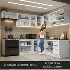 Cocina Integral Esquinera 486 x 60 cm Agata Blanco 01