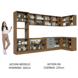 Cocina Integral Esquinera 499cm Marrón/Gris Agata 01