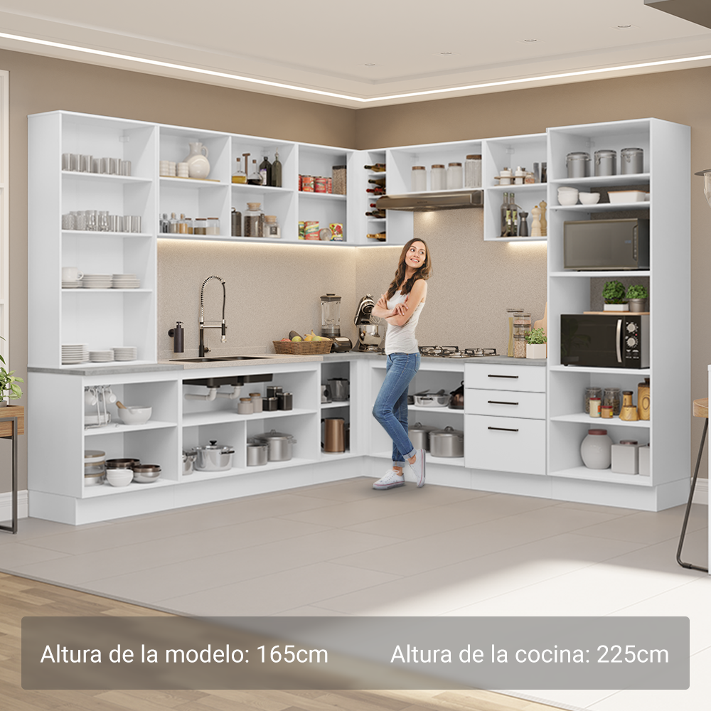 Cocina Integral 549cm Blanco Agata 01