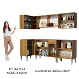 Cocina Integral Esquinera 293cm Marrón Emilly Play04