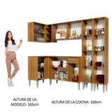 Cocina Integral Esquinera 293cm Marrón Emilly Line 06